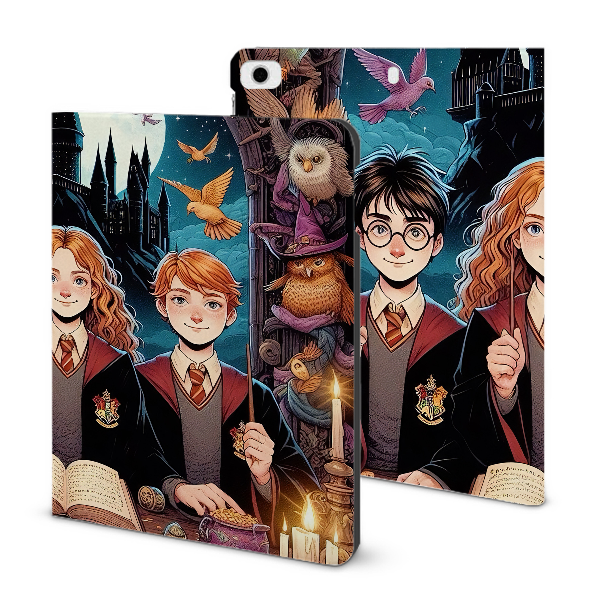 （画像用） Harry Potter ハリー・ポッターシリーズ IPad ケース ブック型 PUレザー TPU 耐衝撃 軽量 薄型 ペン収納なし 全面保護 IPad 各モデル対応